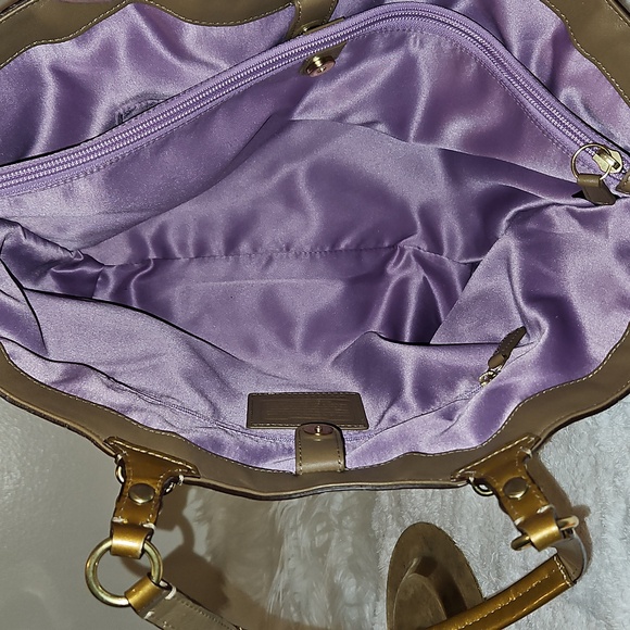 Coach Carly Patchwork Embossed Metallic Tote. Like New - Picture 10 of 13